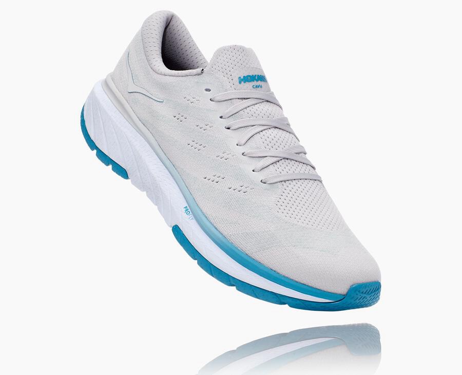 Hoka Mens Running Shoes NZ - Hoka Cavu 3 White/Blue (BSQ758103)